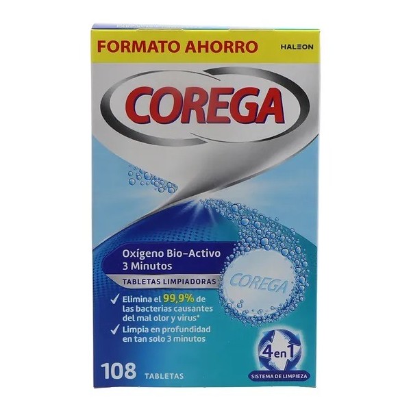 Corega Oxígeno Bioactivo 108 Tabletas Promo